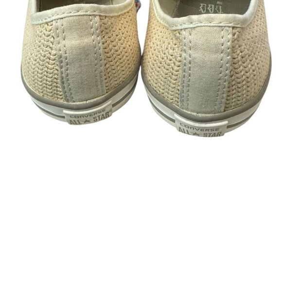 Converse All Star Women's Driftwood Beige Cloth Perforated Low Top Sneakers 9 - Picture 5 of 6
